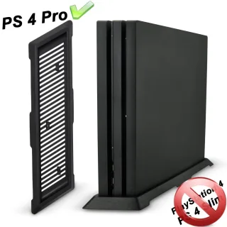 GAMINGER PS4 Pro Standfuß rund Vertical Standfuß - Besonders stabil durch Schraube - Schwarz