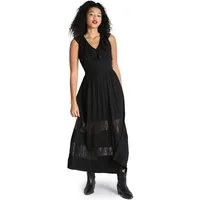Hell Bunny Maxikleid Mortem Sommerkleid Retro Vintage Rüschen Spitze