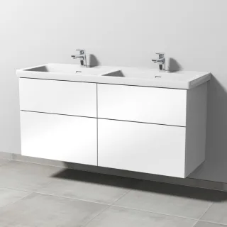 Sanipa 3way Waschtischunterbau zu Villeroy & Boch Subway 3.0 Waschtisch mit 4 Auszügen, Weiß-Glanz SF85178