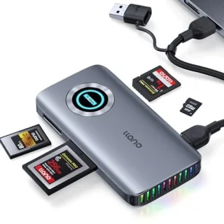 Llano R604 4-in-1 High-Speed Card Reader USB 3.2 Gen 2 10Gbps Aluminum Alloy CFe A/B SD TF Slot Heat Dissipation RGB Ind