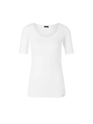 Marc Cain Essentials - Hochwertiges Basic-Shirt white - Gr. - 34