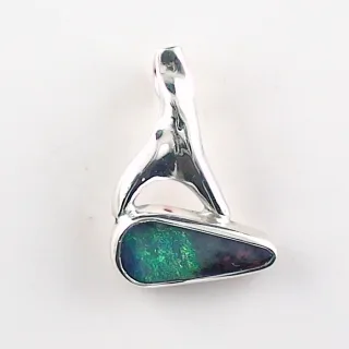 Massiver 935er Silberanhänger mit 1,64 ct. Boulder Opal