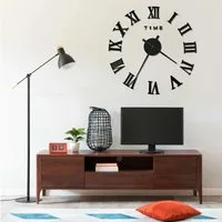 vidaXL Wanduhr vidaXL 3D-Wanduhr Modernes Design Schwarz 100 cm XXL