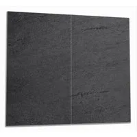 Wallario Herd-Abdeckplatte Schwarze Schiefertafel Optik - Steintafel, ESG-Sicherheitsglas, (Glasplatte, 2 tlg., inkl. 5mm Noppen), verschiedene Größen