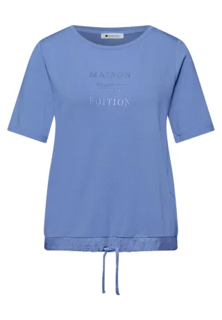 Street One - Shirt mit Print blau - Gr. - 36