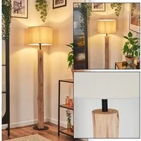 hofstein Stehlampe Stehlampe aus Holz/Metall im skandinavischen Design, Stehleuchte im Boho-Style mit Fußschalter und Stoffschirm, E27, 156 cm