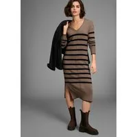 Laura Scott Strickkleid in Midi-Länge mit Streifen und V-Neck - NEUE KOLLEKTION