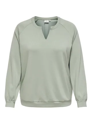 ONLY CARMAKOMA - CARLISE L/S V-NECK BLOUSE JRS Green Lily - Gr. - 44