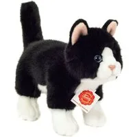 Teddy Hermann® Kuscheltier Katze 20 cm, schwarz/weiß, zum Teil aus recyceltem Material
