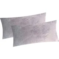 Heubergshop Kissenbezug, (2 Stück), 2er Set Fleece 40x80cm Winter - Grau - flauschig weich Kissenhülle