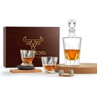 echos Gläser-Set Eco-5020, Glas, Whiskey Geschenkset 13-teilig,8 Granitsteine + Zange,Kalk-Natron-Glas