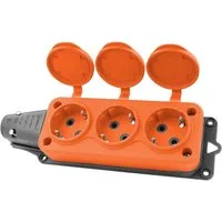 TP Electric Steckdosenleiste Mehrfachsteckdose Gummikupplung 3-fach Schuko IP44 Steckdosenleiste 3-fach