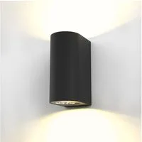 B.K.Licht LED Außen-Wandleuchte Volans, Leuchtmittel wechselbar, Warmweiß, Außenleuchte, IP44, Wand-Spot, Strahle, Bad, schwarz, inkl. 5W 400lm
