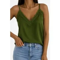 Worldclassca Trägertop Worldclassca Damen Trägertop mit Spitze Sommer Spaghetti Top Locker Trägertop mit Spitze - Sommer Top