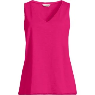Baumwolltop aus Flammgarn für Damen, Damen, size: regular, Pink, Baumwolle, by Lands' End