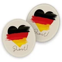 itenga Bierdeckel itenga 40x Bierdeckel Untersetzer Herz Flagge DEUTSCHLAND