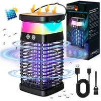 SWGOTA Insektenvernichter UV Insektenvernichter Solar 4200V, Mückenlampe Elektrisch, 360° Schutz, Insektenvernichter Elektrisch,Sicher,Wasserdicht & Leicht zu Reinigen