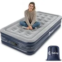 Sekey Luftbett Aufblasbare Matratze Luftmatratze selbstaufblasend hoch mit Pumpe, Luftbett Grau 203x102x40cm Wasserabweisend Einzelbett mit Tragebeutel