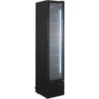 GastroHero Getränkekühlschrank Flaschenkühlschrank 160 Liter schwarz mit Glastür & LED Beleuchtung GKS-160, 188.8 cm hoch, 39 cm breit