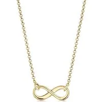 Elli Premium Kette mit Anhänger Infinity Unendlichkeit Symbol 375 Gelbgold