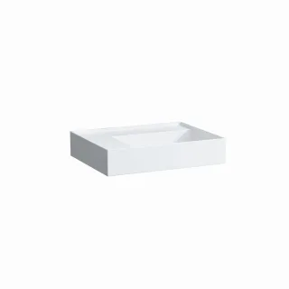 LAUFEN Aufsatz-Waschtisch Kartell 460x600x150, ohne Hl. , ohne Üb. geschliffen Ablage links, grau m H8183357591121