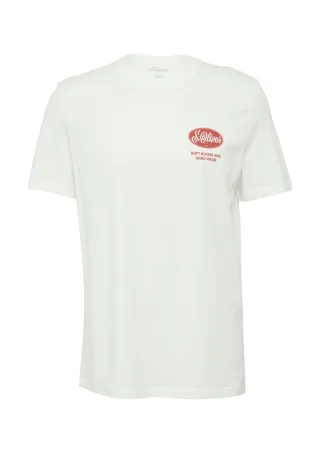 s.Oliver Red Label - Baumwoll-T-Shirt mit Frontprint weiß - Gr. - M