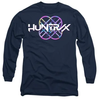 K-Pop Demon Hunters - "Huntr/X" Logo T-Shirt für Herren/Damen Unisex Langärmlig (Marine)