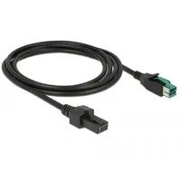 Kabel PoweredUSB 12V (Stecker) > 2x4 Pin (Stecker) schwarz, 2 Meter