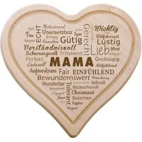 Spruchreif® Frühstücksbrett Frühstücksbrettchen in Herzform · Brotzeitbrett mit Gravur · Holzbrett Herz · Geschenke für Eltern · Geschenke für Mama/Oma · Frühstücksbrettchen Holz