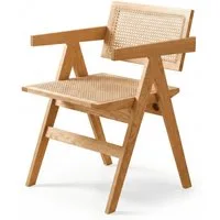 LIM HOME Esszimmerstuhl SW020/SW021 (Packung, 1 St), Eichenholzrahmen mit Sitzfläche aus Rattan, Chandigarh Stuhl