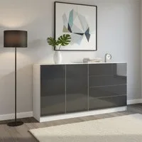 borchardt Möbel Sideboard Vaasa, Kommode mit 2 Türen und 4 Schubkästen auf Kugelführungen, Breite 152 cm