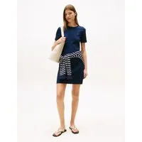 Tommy Hilfiger Shirtkleid NEW CODY STR SLIM SHORT DRS SS mit allover Streifendessin, Logo-Flag