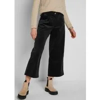 bonprix Cordhose Culotte aus Stretchcord, lockere Passform, hoher Bund, 7/8-Länge