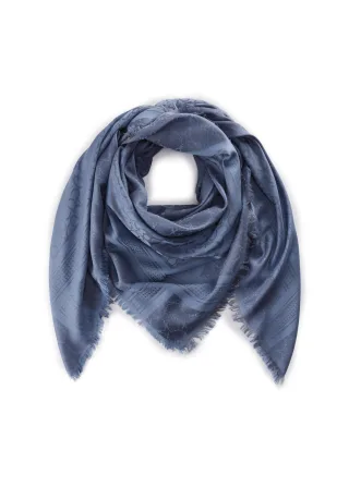 Premium Tuch aus feiner Baumwollmischung mit Monogramm-Muster blau - Gr. - one size