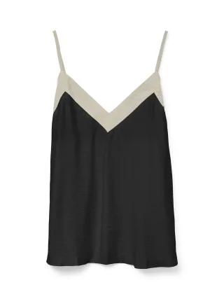 VERO MODA - VMDENISE SINGLET TOP WVN BTQ GA black - Gr. - M