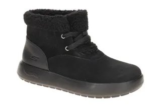 Skechers 144722 BBK Damen Stiefeletten Schwarz Wasserabweisend mit flauschige...