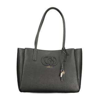 Guess Jeans Schwarze Polyurethan Damen-Handtasche