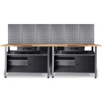 ONDIS24 Werkstatt-Set Werkstatt Set Klaus 240cm + 6Lochwände, (6-tlg)