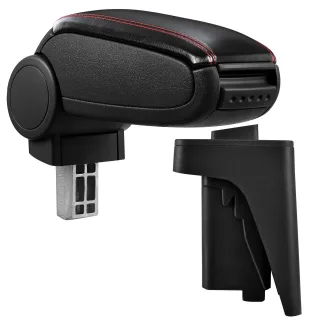 Armlehne Mittelarmlehne Leder Bezug Schwarz / Rot für Audi A3 S3 8P +Sportback