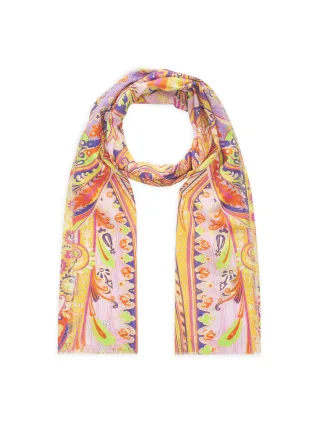 Schal aus Baumwolle mit Paisley-Muster gelb - Gr. - one size