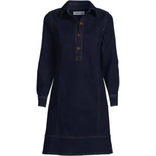 Soft Denim Jeanskleid, Damen,  Blau, Baumwoll-Mischung, by Lands' End