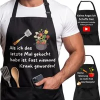 Curry Master Kochschürze Lustige Grillschürze mit Spruch - Geschenkidee, 100% Baumwolle, Doppelnähte, Einstellbare Größe, 2 Front-Taschen