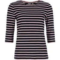 modAS 3/4-Arm-Shirt Damen 25902 Bretonisches Shirt Streifen - Gestreiftes Rundhalsshirt Maritimer Ringellook, Streifenshirt Baumwolle (ca. 225 g/m), Rundhals