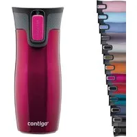 CONTIGO Isolierflasche Contigo Thermobecher West Loop Edelstahl Isolierbecher 470ml Raspberry