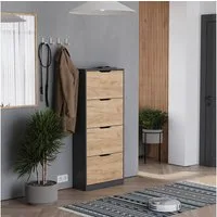 Vicco Schuhkipper Luca, Anthrazit/Goldkraft Eiche, 59 x 137 cm mit 4 Fächern (1 St)