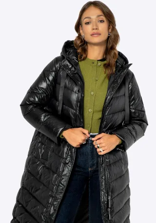 Wittchen Damen Stepp-Daunenmantel Schwarz Nylon