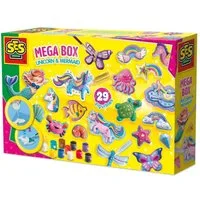 SES Creative Spiel SES Creative Gießen & Anmalen Mega Box Einhorn Meerjungfrau