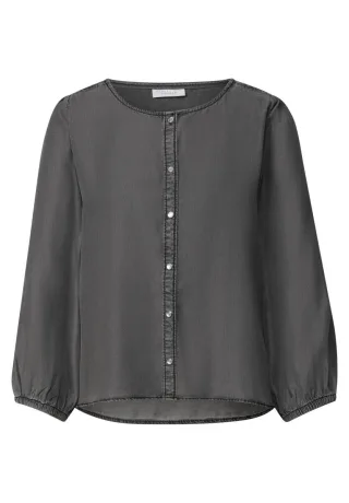 Street One - Bluse mit Ballonärmeln grau - Gr. - 42