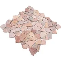 Mosani Bodenfliese Mosaik Bruch Marmor Naturstein rot Polygonal Küchenfliese Bad