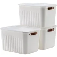 Luxury Bites Aufbewahrungsbox mit Deckel, 20L-15L -10L BPA-freie Kunststoff, nestbar und stapelbar (6 Farben, 9 Farbkombiationen, 3er Set)